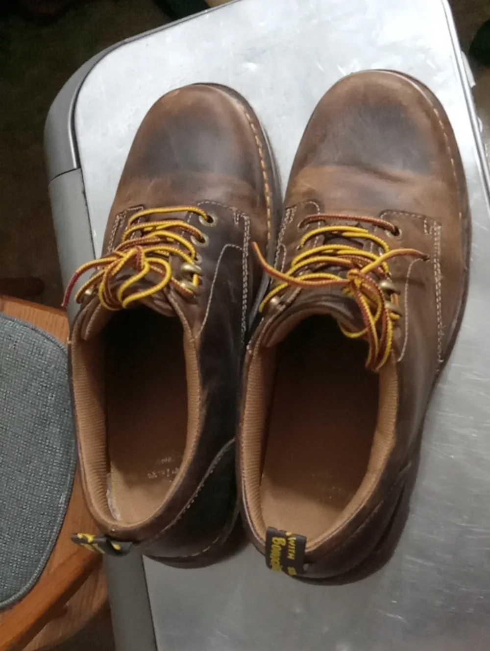 Dr. Martens Men's Brown Leather Casual Work Shoes - Lace-Up